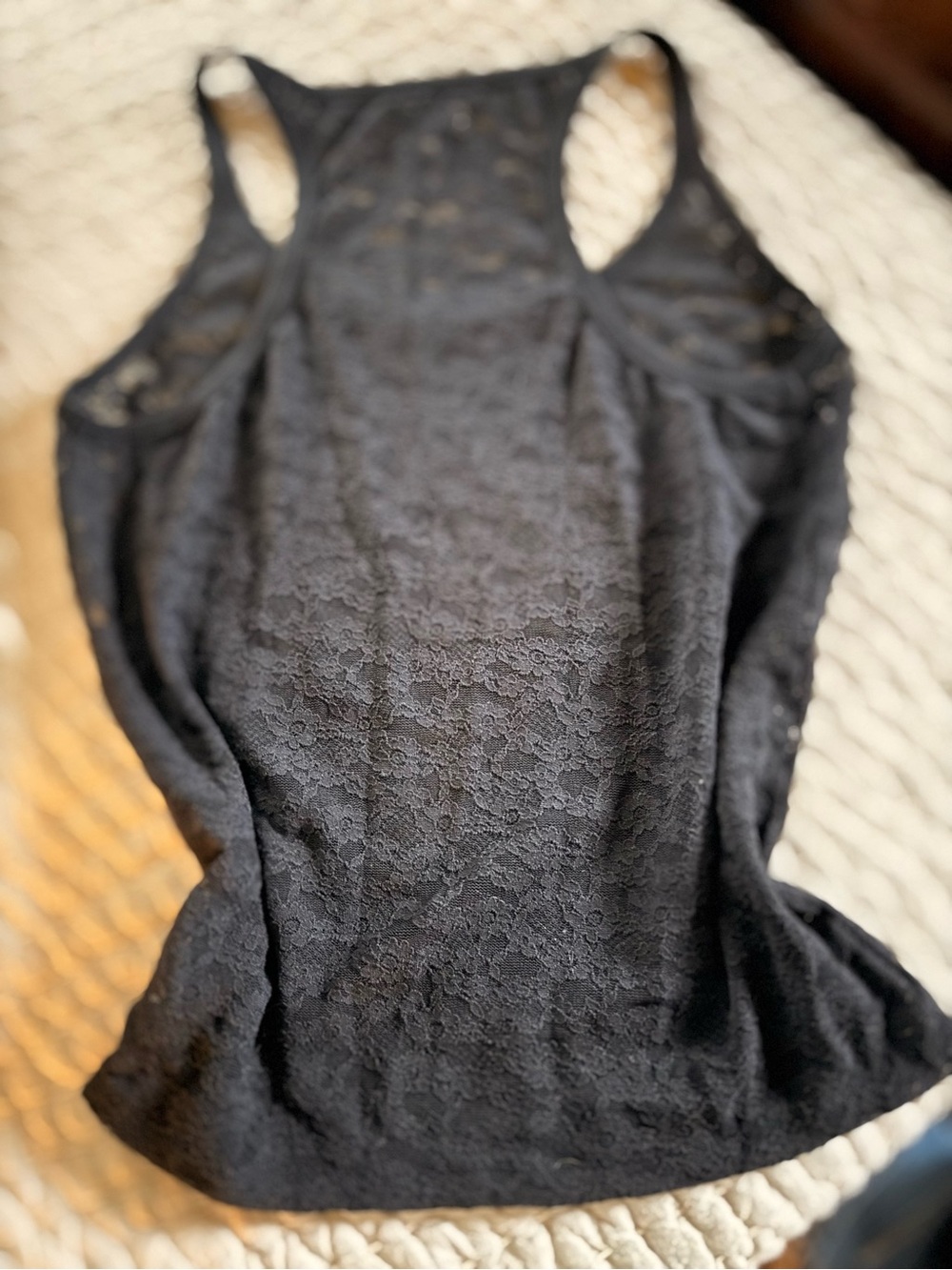 aerie Black Lace Racerback Tank